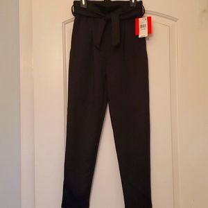 Amy Byer black dress pants; tie belt around waist; zipper in back; girls size M